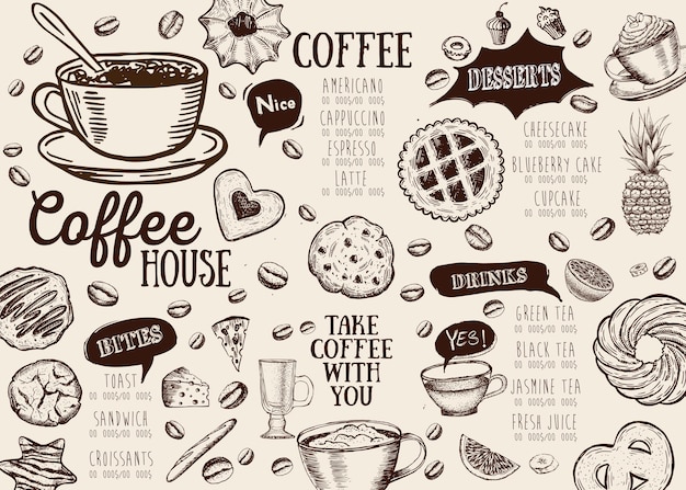 coffee house menu restaurant cafe menu template design food flyer