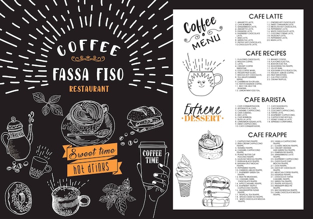 coffee house menu restaurant cafe menu