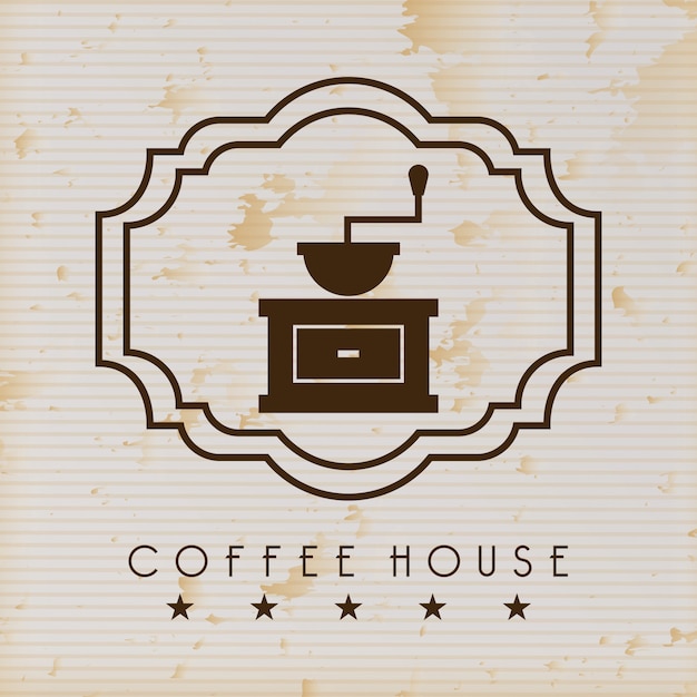 Vector coffee house over vintage background vector illustration