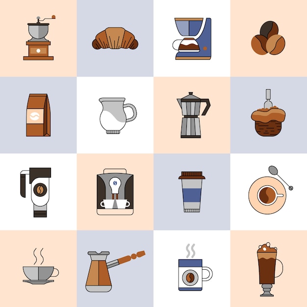 Coffee icons collectie