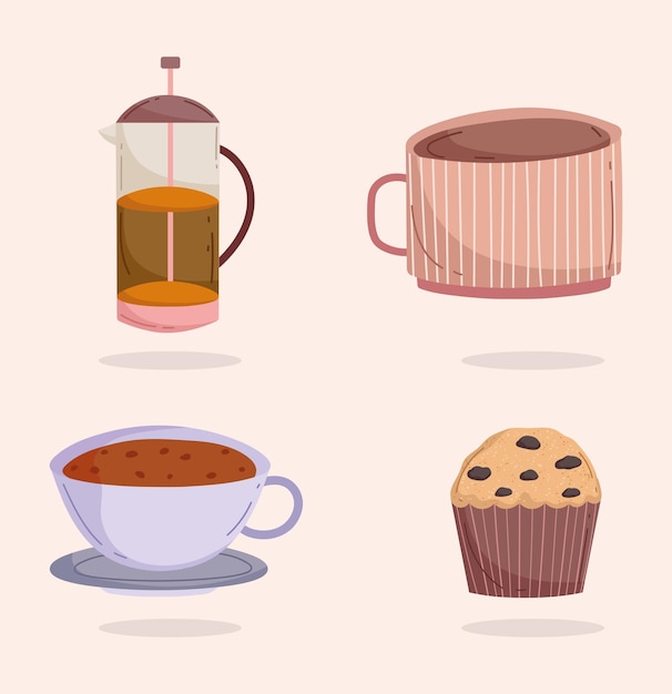 Vector coffee icons set