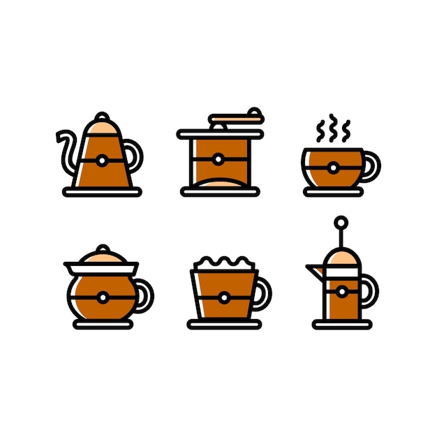 Coffee icons set