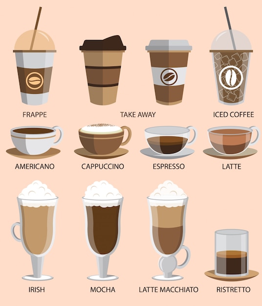 coffee icons set