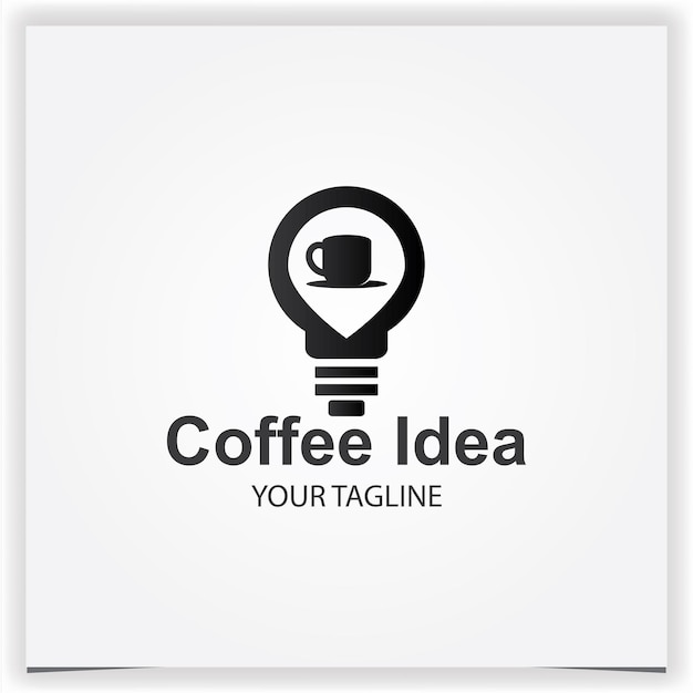 Coffee idea bulb logo design premium elegant template vector eps 10