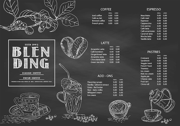 coffee illustration for poster or menu template