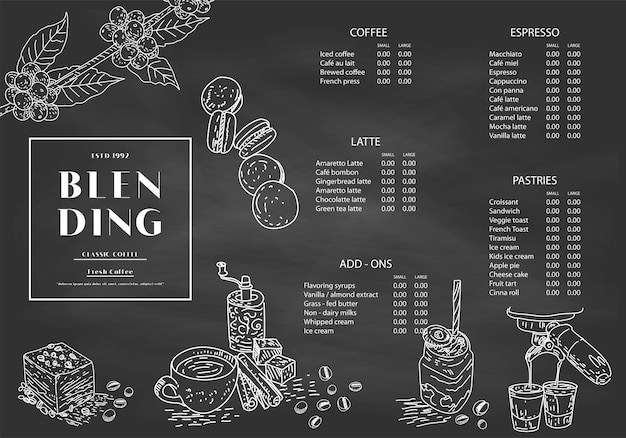 coffee illustration for poster or menu template
