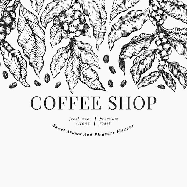 Coffee illustration template.