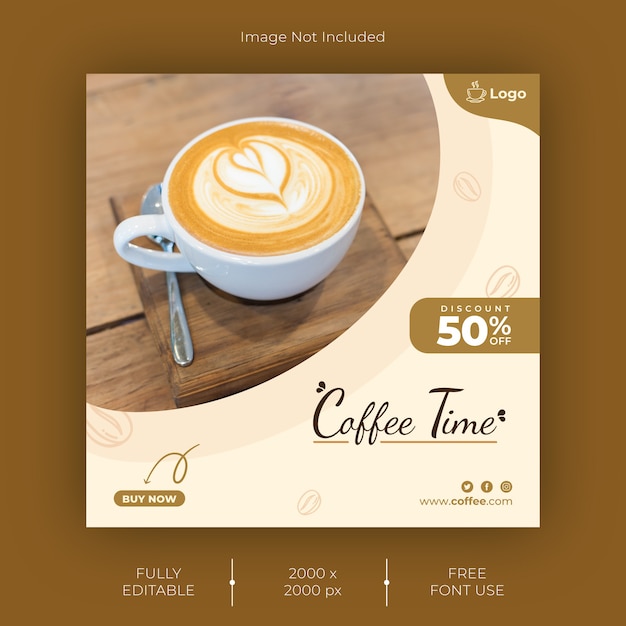 Vector coffee instagram post template