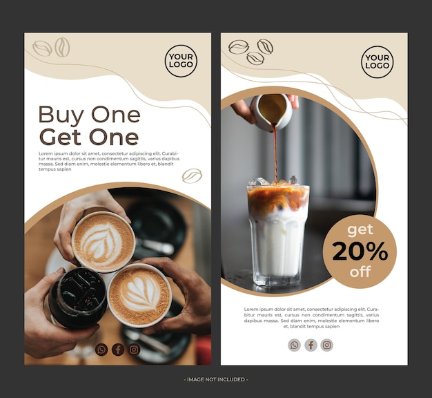 Vector coffee instagram stories template