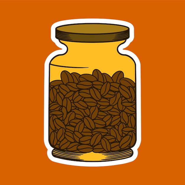 Vector coffee jar hand drawn vector illustration