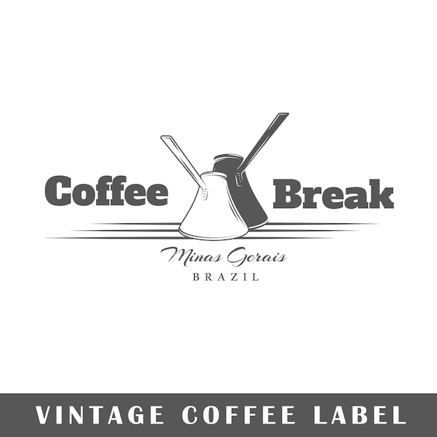 Coffee label isolated on white background