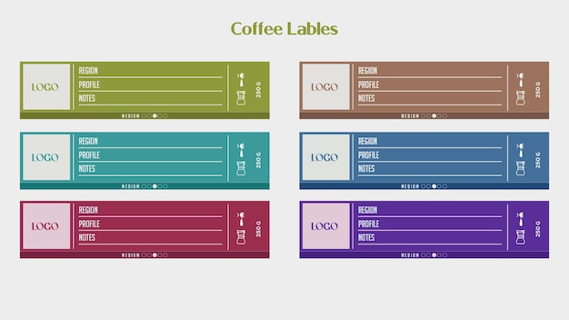 Vector coffee labels profile stickers