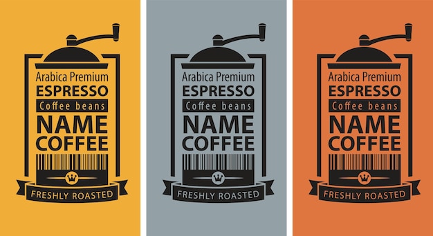 Vector coffee labels set