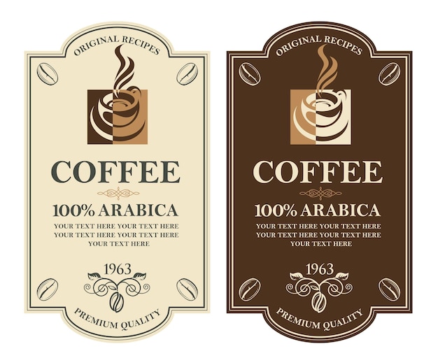 coffee labels set