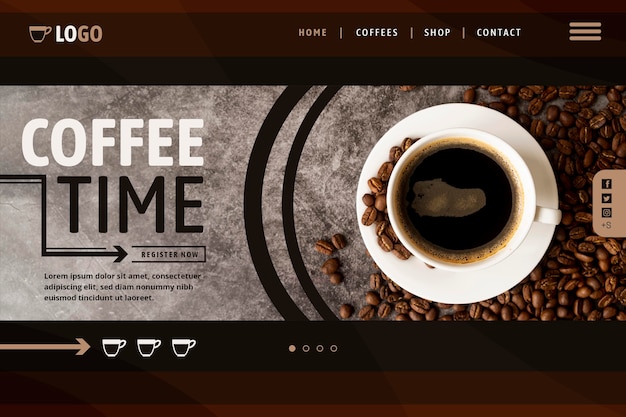 Vector coffee landing page template