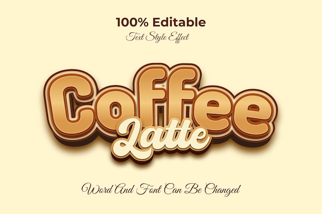 Coffee latte editable text effect template