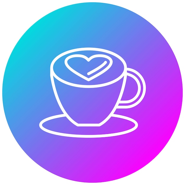 Икона вектора Coffee Latte может быть использована для набора икон Coffee Shop