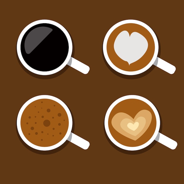 coffee latter art icon set