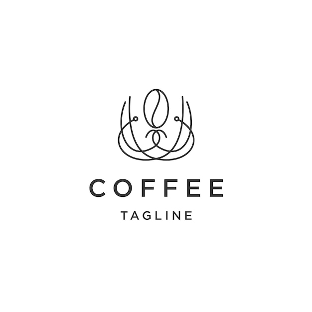 Coffee line logo icon design template flat vector