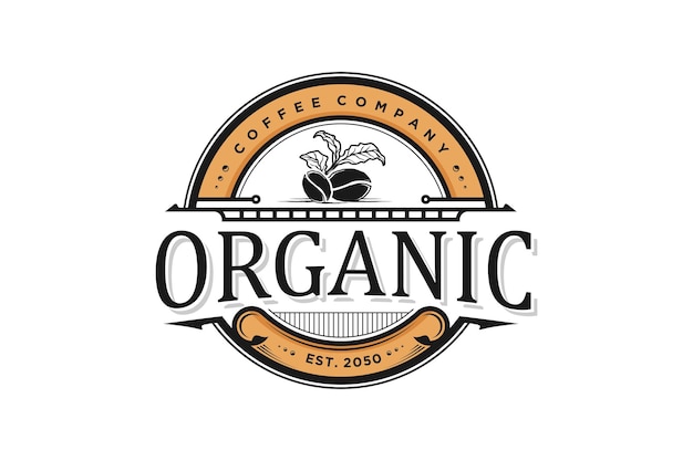 Coffee logo for cafe resto and product label food drink coffee seed farm vintage old style emblem