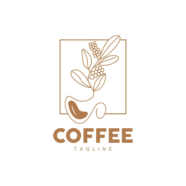 Coffee Logo Coffee Tree Design Cafe Drink Vector Icon Brand Illustration Symbol