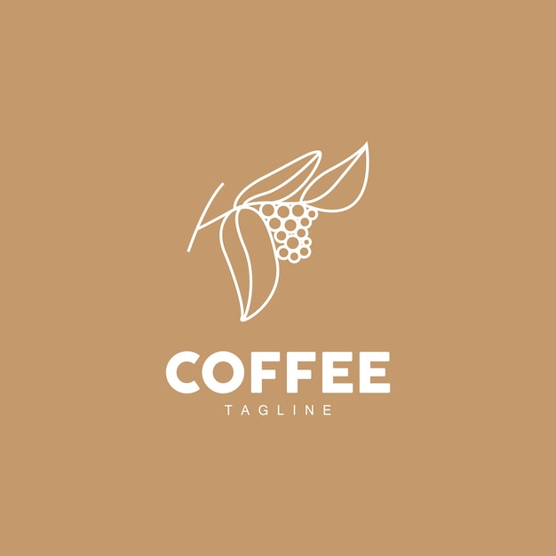 Coffee Logo Coffee Tree Design Cafe Drink Vector Icon Brand Illustration Symbol