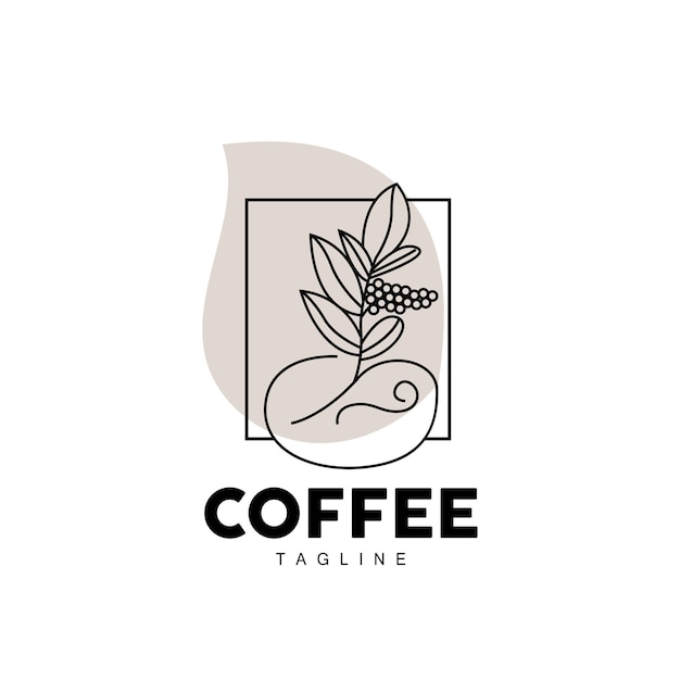 Логотип Кофе Кофейное Дерево Дизайн Кафе Напиток Векторные Иконки Бренд Иллюстрации Символ