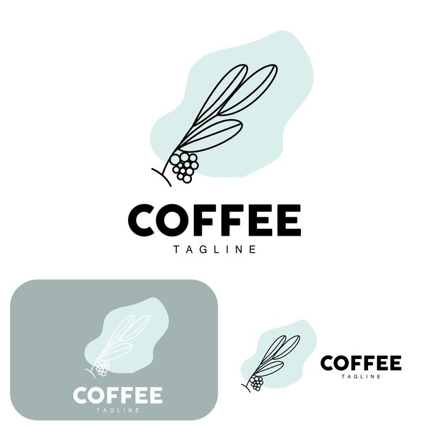 Coffee Logo Coffee Tree Design Cafe Drink Vector Icon Brand Illustration Symbol