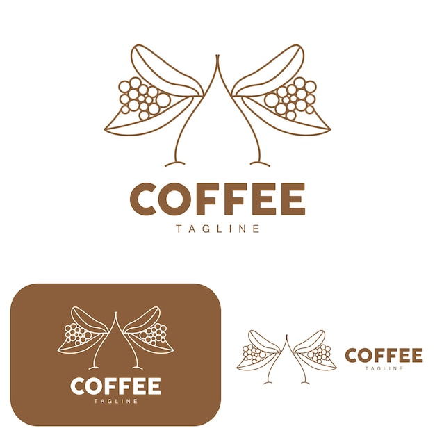 Coffee Logo Coffee Tree Design Cafe Drink Vector Icon Brand Illustration Symbol