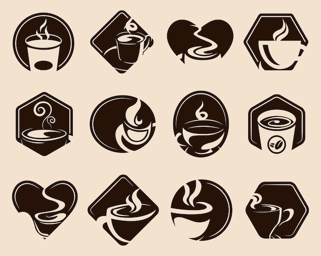 Coffee logo collection. coffee icon silhouette