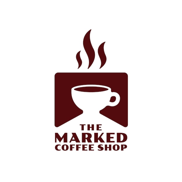 coffee logo A cup of coffee mark logo premium vector