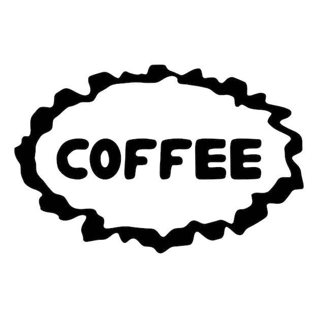 Coffee logo Cute hand drawn bauble lettering Isolated on white background Vector stock illustration