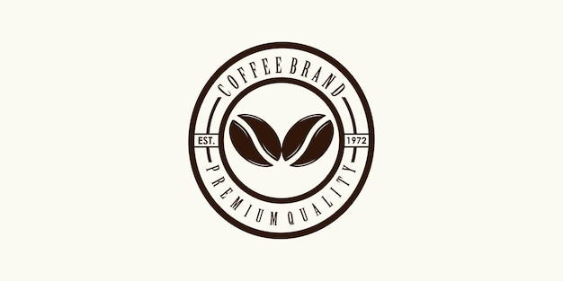 창의적인 개념 프리미엄 벡터가 있는 커피숍 아이콘을 위한 커피 로고 디자인