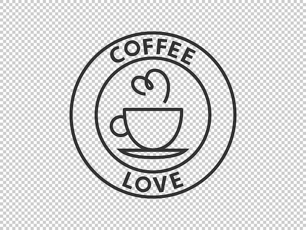 Design del logo del caffè per coffeeshop o bar segno vettoriale per caffè espresso o cappuccino logotipo in bianco e nero creativo icona della linea trendy simbolo del fagiolo