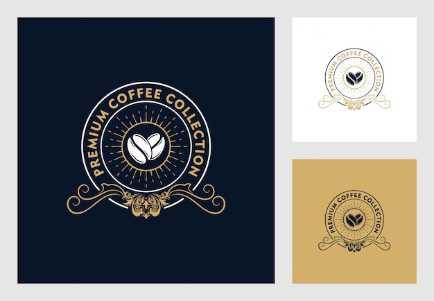 Дизайн логотипа кофе в винтажном стиле