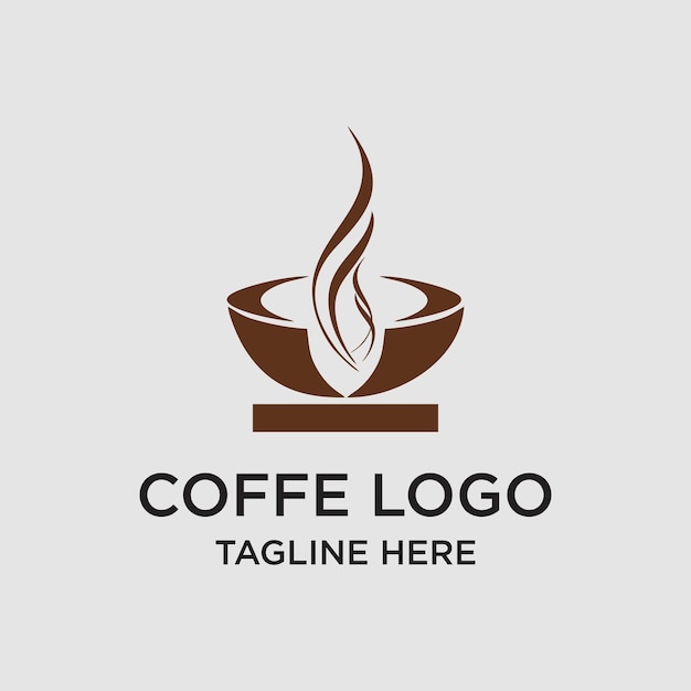 Vector coffee logo design simple concept premium vector