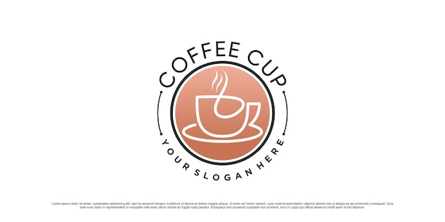 Modello di progettazione del logo del caffè con l'icona della tazza e il concetto di elemento creativo