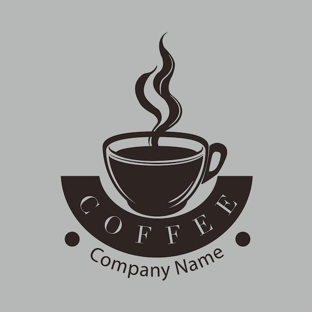 コーヒー ショップやコーヒー ビジネスのためのベクトル コーヒー エンブレムのアイデアを含むコーヒーのロゴ デザイン テンプレート