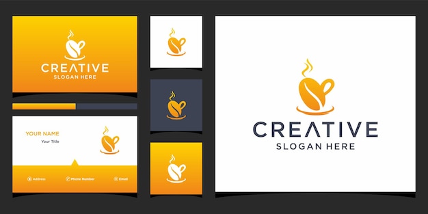 Coffee logo design with business card template