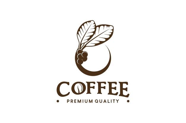 Coffee logo design with creative retro coffee beans concept