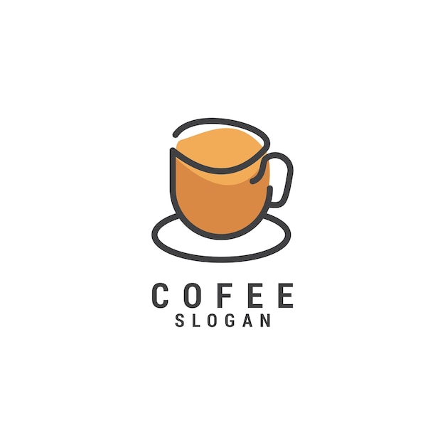 Modello di progettazione dell'icona del logo del caffè elegante vettore premium di lusso