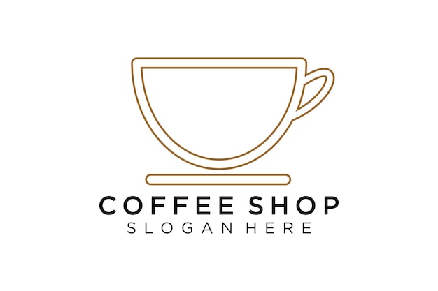 Coffee logo, minimalist cup coffee logo concept, fit for caffe, restaurant. illustration vector logo