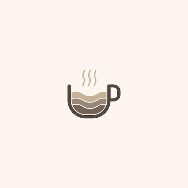 Coffee Logo Modern Icon Symbol Monochrome Monoline Minimalism vector logo for coffee shop