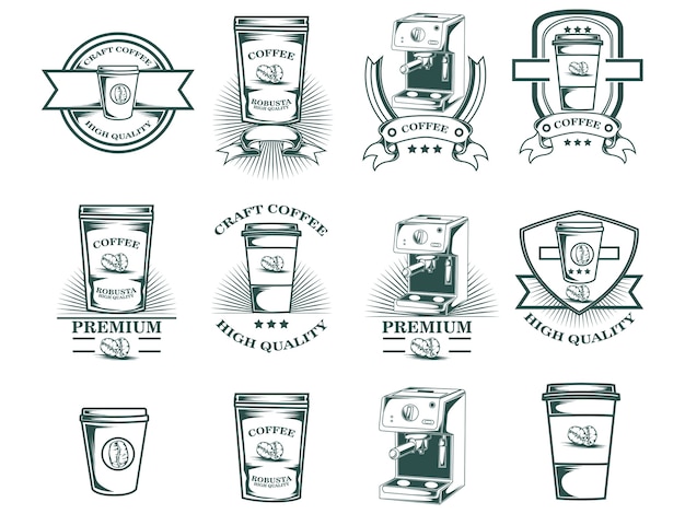 coffee logo set 