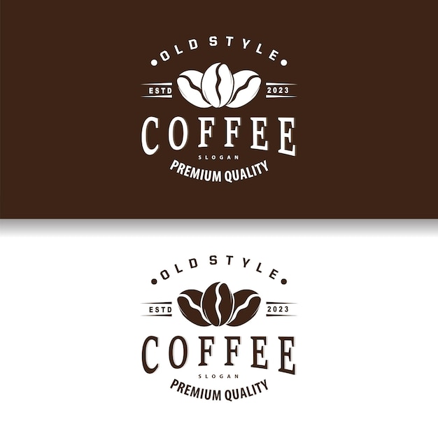 Logo del caffè design semplice della bevanda alla caffeina dai chicchi di caffè per il ristorante bar caffetteria o marchio di prodotto