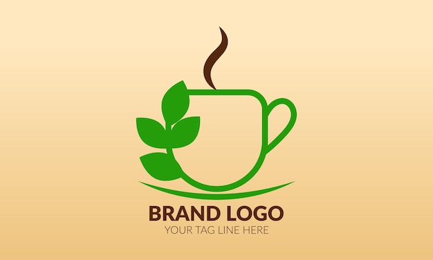 Vettore logo del caffè logo o icona della tazza del tè logo del tè