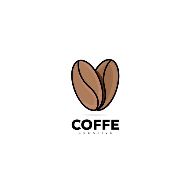 Вектор дизайна логотипа кофе
