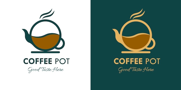 Coffee logo template with teapot concept