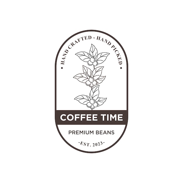 Coffee logo vector design template retro vintage coffee plant logo