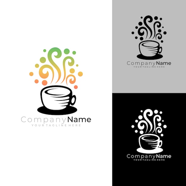 Вектор Логотип кофе с простым дизайном векторных иконок кафе логотип напитка